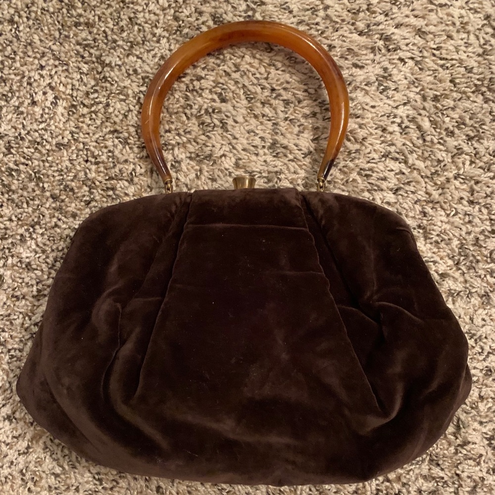 Vintage Chocolate Velvet Morris Moskowitz Handbag